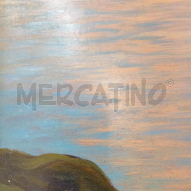 QUADRO OLIO TAVOLA TRAMONTO SCOGLI CORNICE LEGNO  | Mercatino dell'Usato Roma re di roma 5