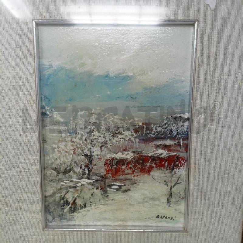 QUADRO OLIO TAVOL PAESAGGIO INNEVATO CORN ARGENTAT | Mercatino dell'Usato Roma re di roma 2