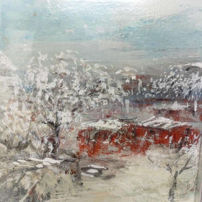 QUADRO OLIO TAVOL PAESAGGIO INNEVATO CORN ARGENTAT | Mercatino dell'Usato Roma re di roma 4