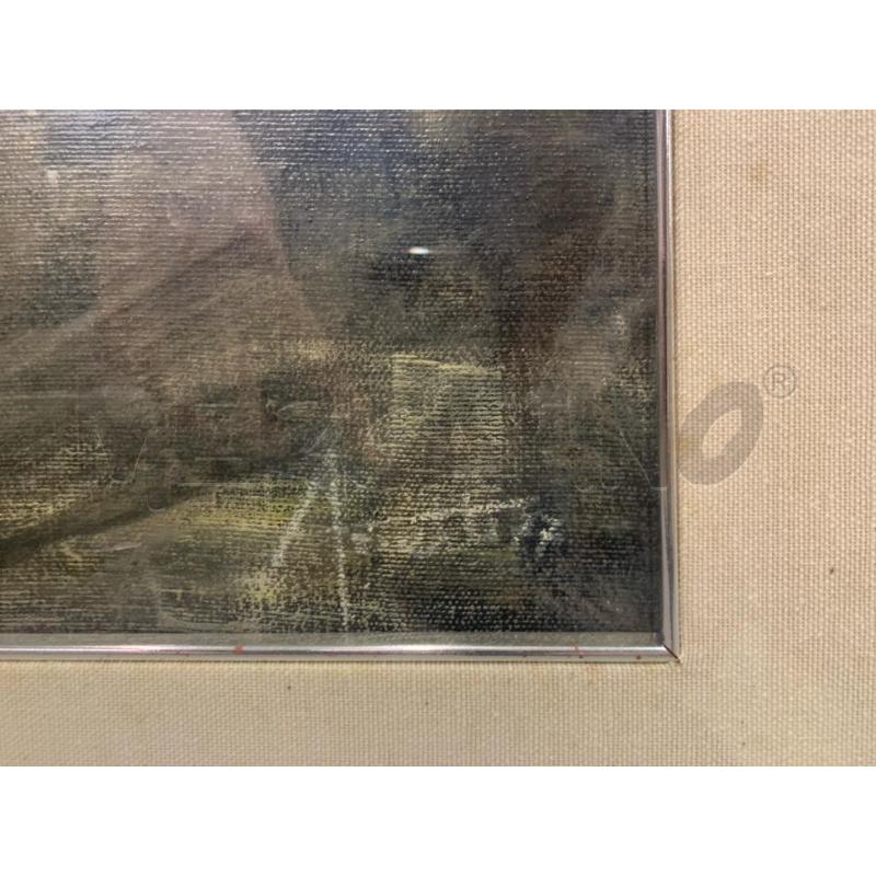 QUADRO OLIO TELA 3 VOLTI GRIGIO CORNICE LEGNO ARGENTATA | Mercatino dell'Usato Roma re di roma 2