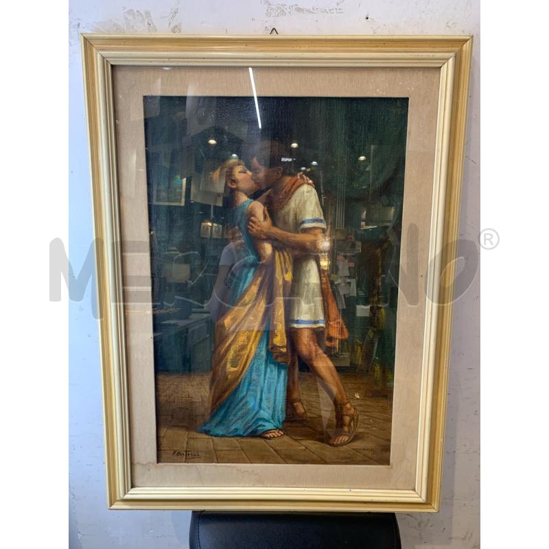 QUADRO OLIO TELA AMANTI ROMANI CORN BIANCA | Mercatino dell'Usato Roma re di roma 1