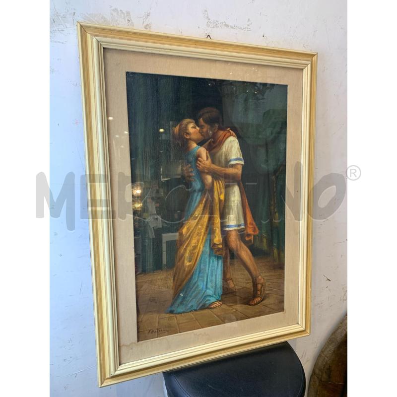 QUADRO OLIO TELA AMANTI ROMANI CORN BIANCA | Mercatino dell'Usato Roma re di roma 2