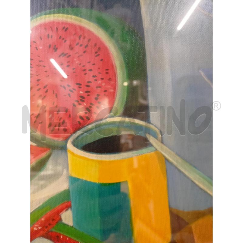 QUADRO OLIO TELA ANGURIA BROCCA AZZURRA SFONDO CASA TONI BLU  | Mercatino dell'Usato Roma re di roma 4