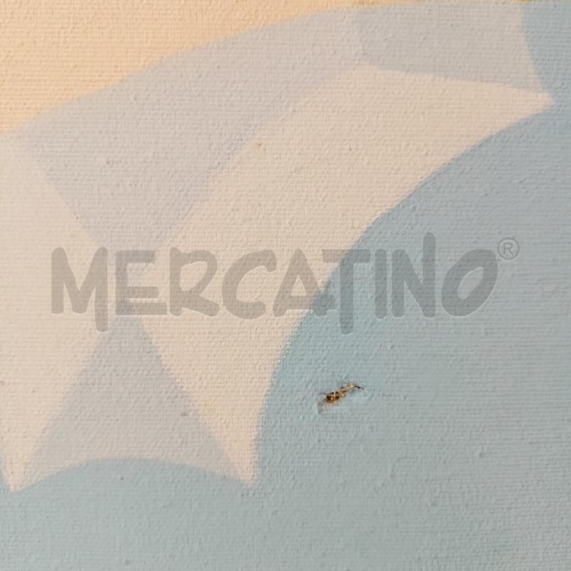 QUADRO OLIO TELA ASTRATTO AZZURRO CORNICE LEGNO DORATA | Mercatino dell'Usato Roma re di roma 4