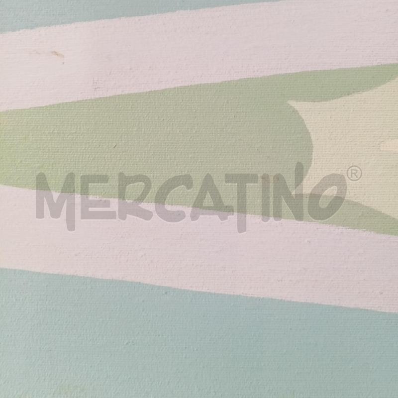 QUADRO OLIO TELA ASTRATTO AZZURRO CORNICE LEGNO DORATA | Mercatino dell'Usato Roma re di roma 5