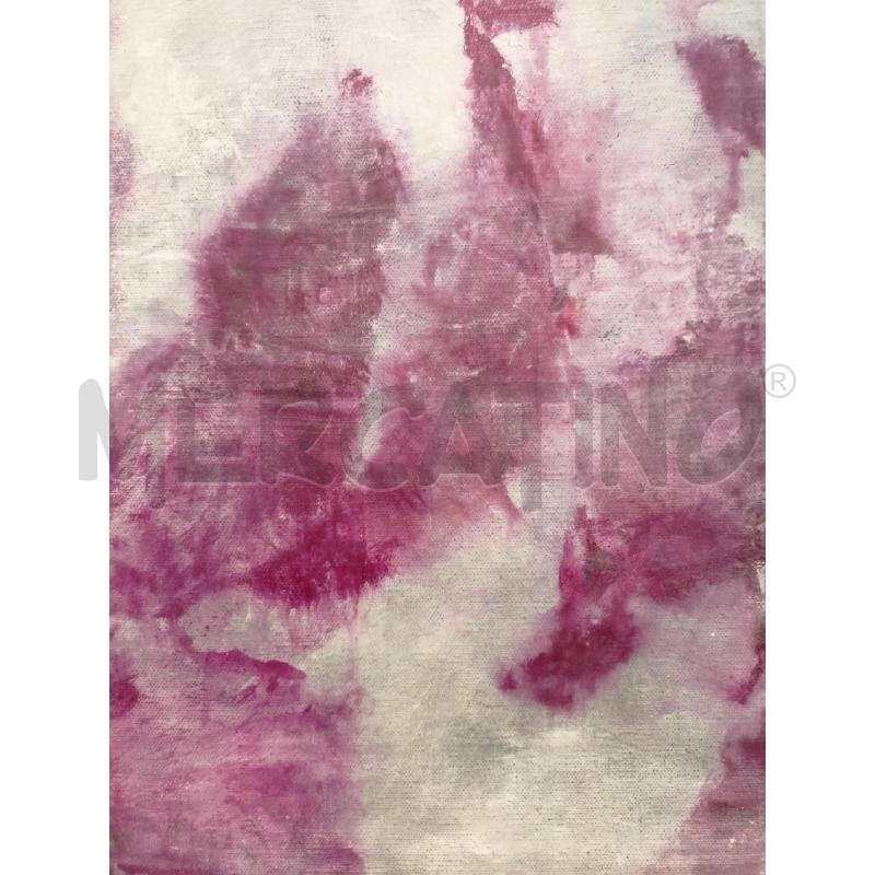 QUADRO OLIO TELA ASTRATTO FUMI MAGENTA GIALLO GRIGIO  | Mercatino dell'Usato Roma re di roma 3