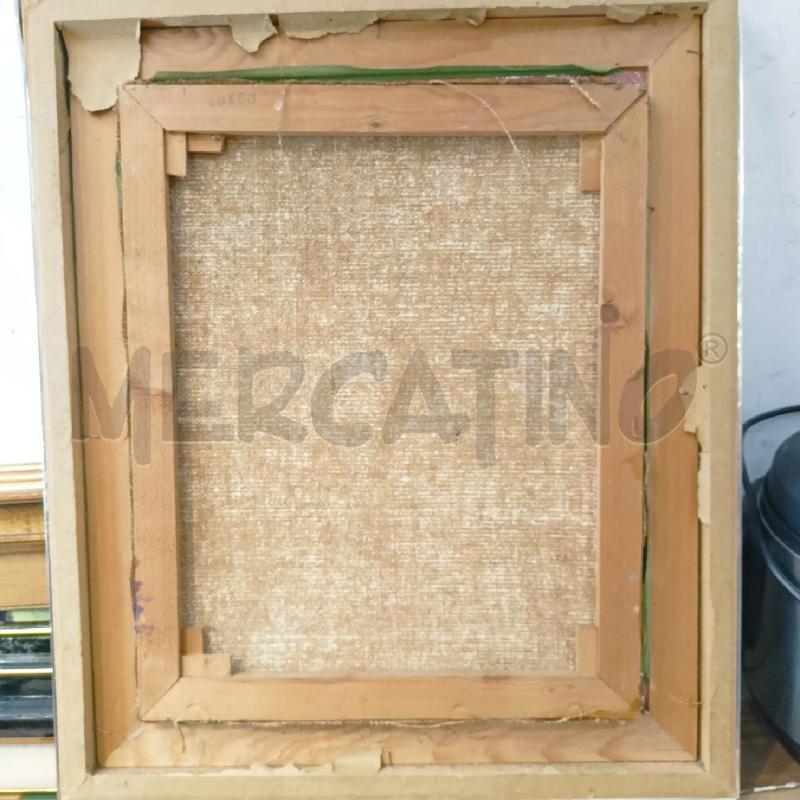 QUADRO OLIO TELA ASTRATTO MACCHIE COLORATE PASS VERDE MENTA CORNICE METALLO SPECCHIATO | Mercatino dell'Usato Roma re di roma 5