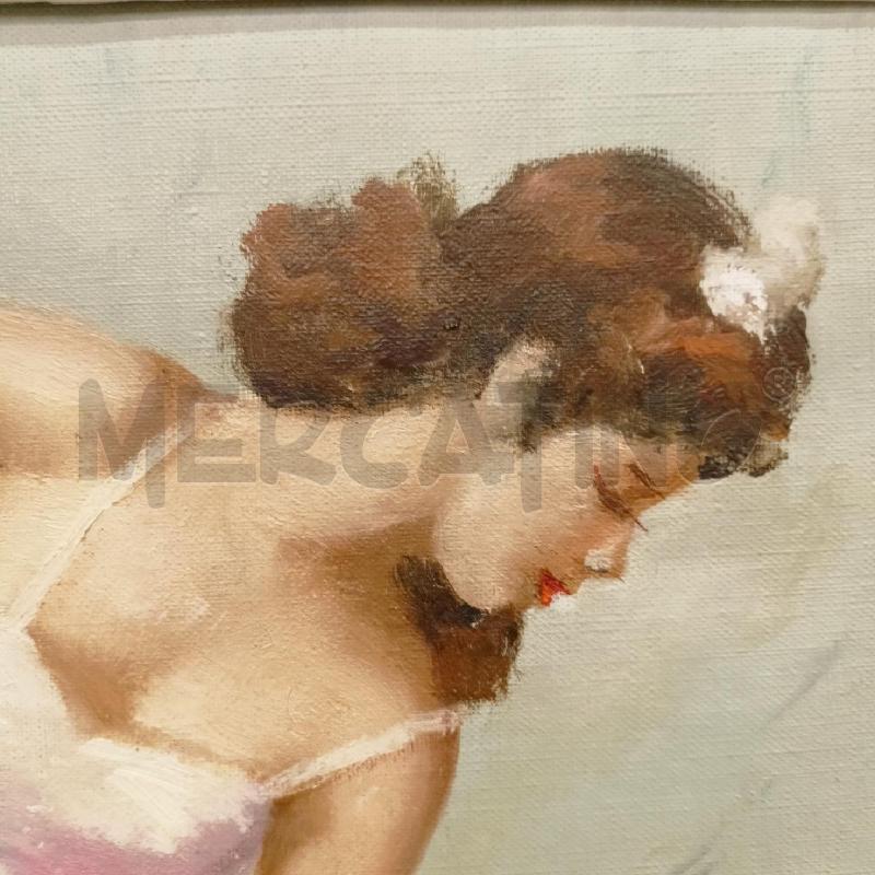 QUADRO OLIO TELA BALLERINA IN POSA CORN CHIARA | Mercatino dell'Usato Roma re di roma 4