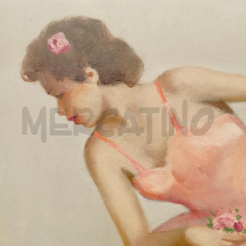 QUADRO OLIO TELA BALLERINA VESTE ROSA CORN CHIARA | Mercatino dell'Usato Roma re di roma 4