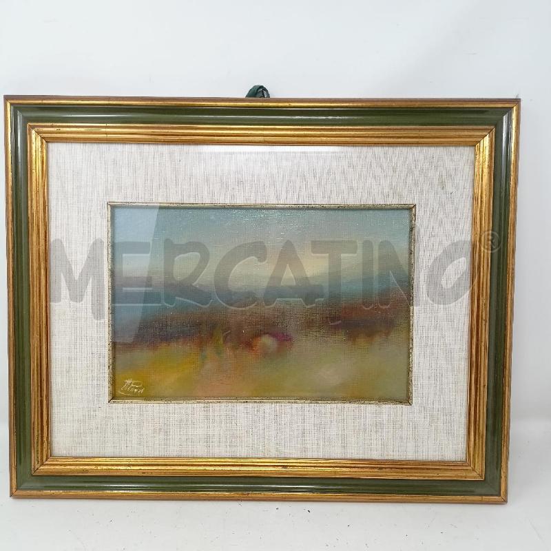 QUADRO OLIO TELA CARTONATA SFOCATA CORN VERD ORO | Mercatino dell'Usato Roma re di roma 1
