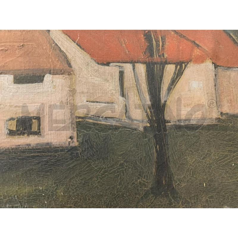 QUADRO OLIO TELA CASE IN CAMPAGNA ALBERI CORN SCURA | Mercatino dell'Usato Roma re di roma 4