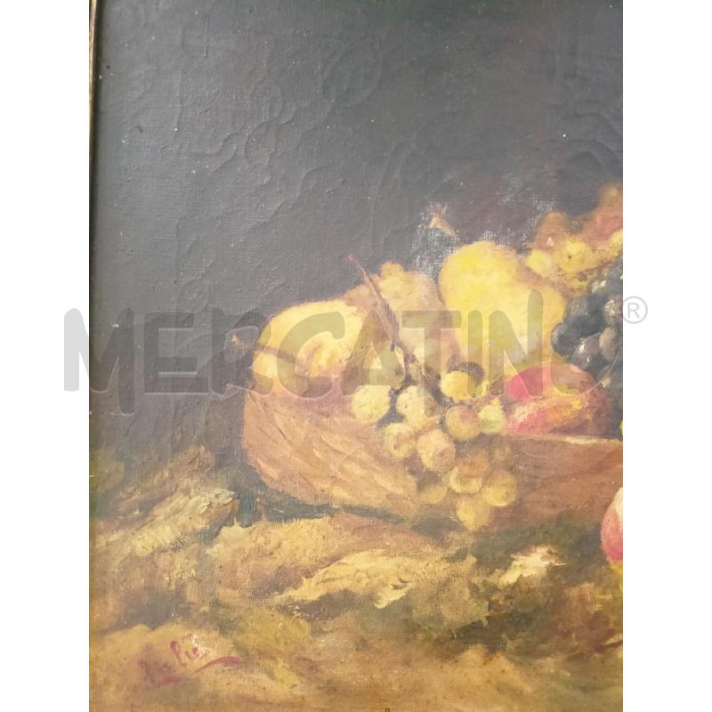 QUADRO OLIO TELA CESTO FRUTTA PESCHE UVA CORN DORAT | Mercatino dell'Usato Roma re di roma 2