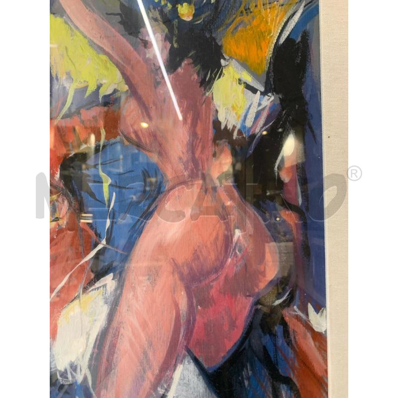 QUADRO OLIO TELA CORPI ASTRATTI DONNA ROSA NUDA  | Mercatino dell'Usato Roma re di roma 3