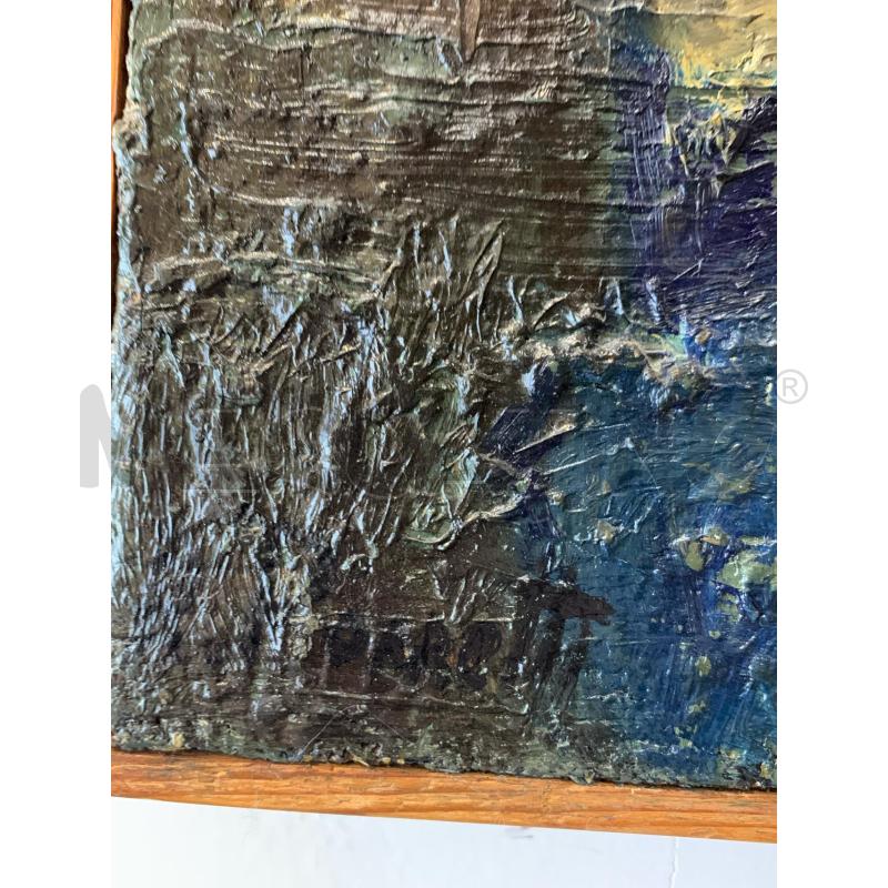 QUADRO OLIO TELA FIGURE SFOCATE TONI SCURI CORN LEGNO FINA | Mercatino dell'Usato Roma re di roma 2
