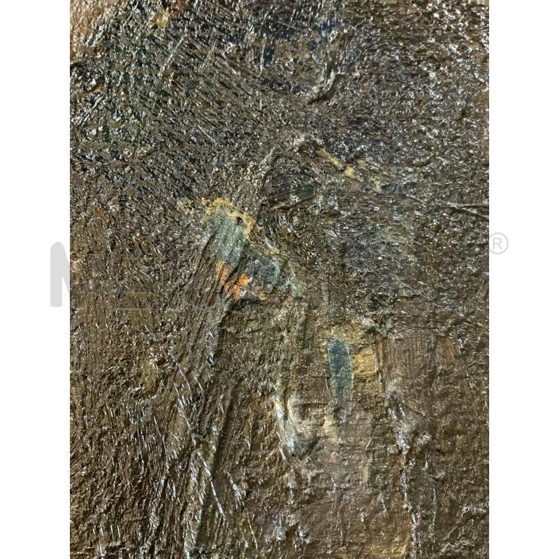 QUADRO OLIO TELA FIGURE SFOCATE TONI SCURI CORN LEGNO FINA | Mercatino dell'Usato Roma re di roma 5