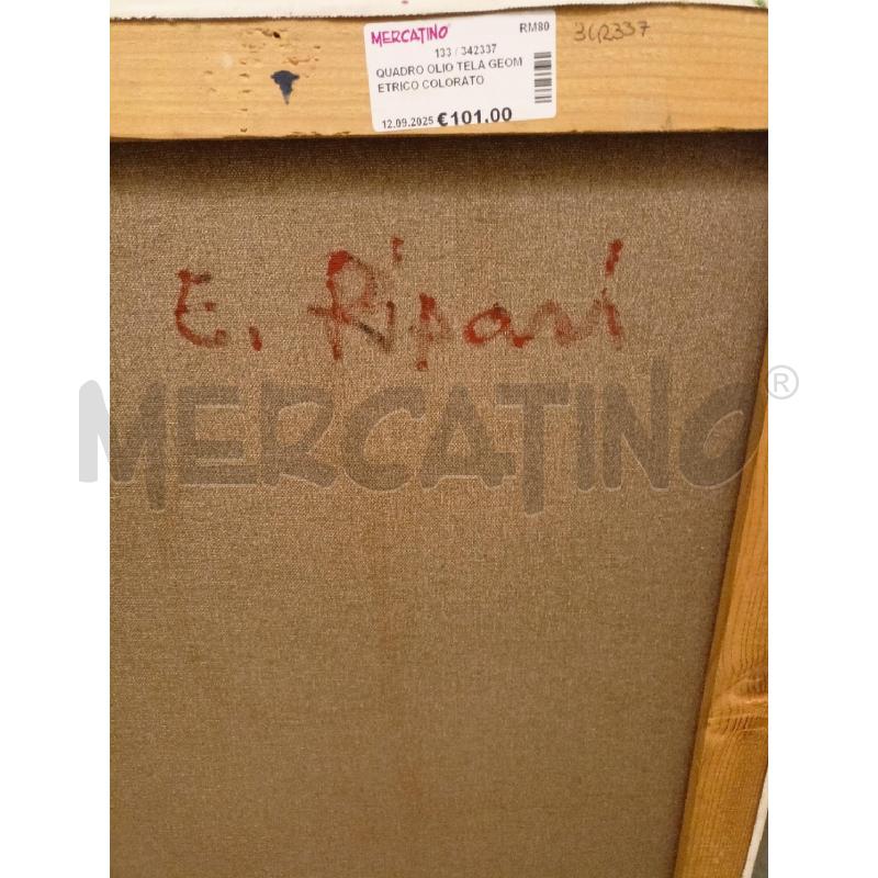 QUADRO OLIO TELA GEOMETRICO COLORATO  STRISCE  | Mercatino dell'Usato Roma re di roma 5