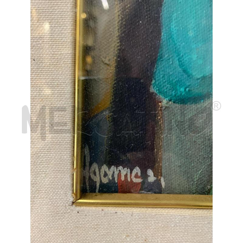 QUADRO OLIO TELA GRUPPO PERSONE PALAZZI | Mercatino dell'Usato Roma re di roma 3