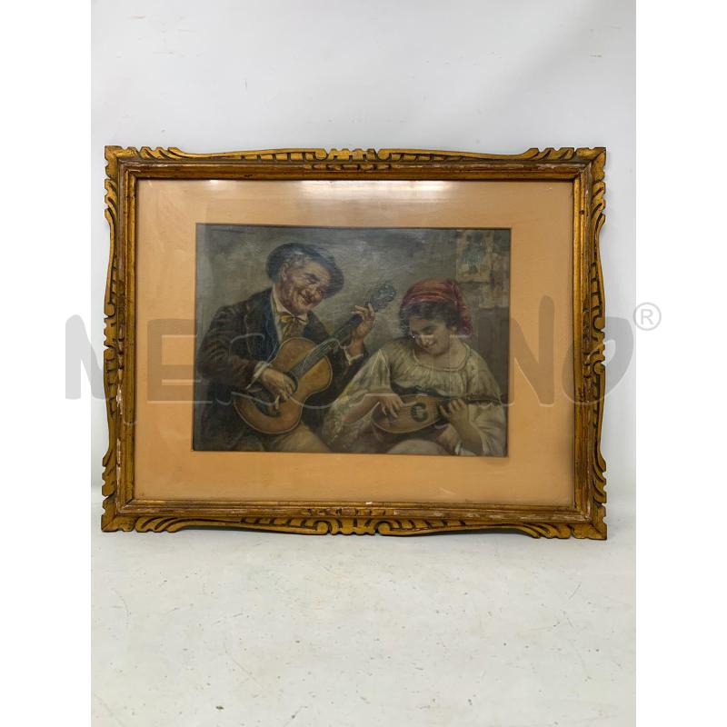 QUADRO OLIO TELA MUSICICSTI EMOZIONATI CORN DORATA | Mercatino dell'Usato Roma re di roma 1
