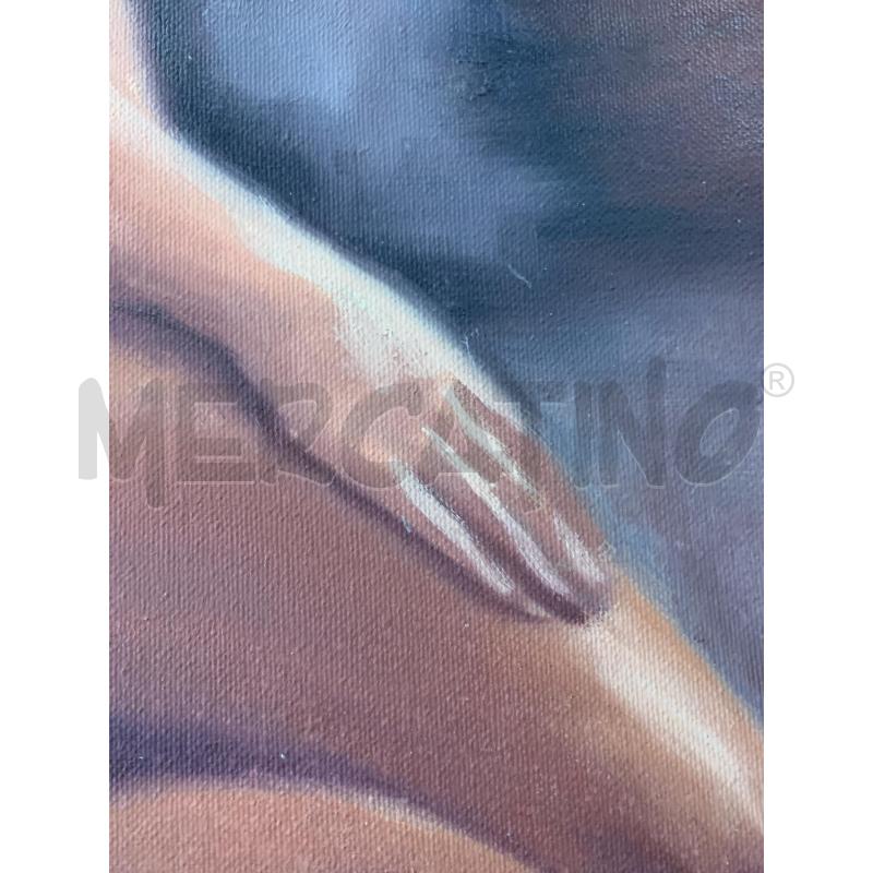 QUADRO OLIO TELA NUDO DONNA CAPELLI CORTI FONDO VERDE  | Mercatino dell'Usato Roma re di roma 4