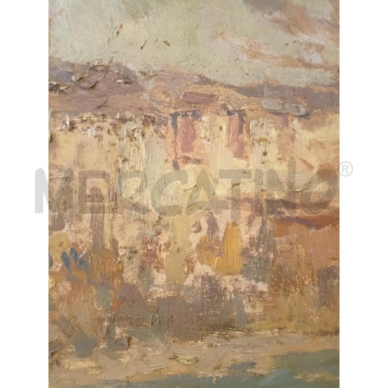 QUADRO OLIO TELA PAESAGGIO AUTUNNALE EDIFICIO ALBERI SPOGNI  | Mercatino dell'Usato Roma re di roma 5