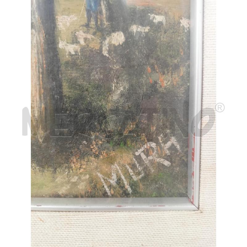 QUADRO OLIO TELA PAESAGGIO BOSCHIVO ALBERI  CESPUGNI VERDI MURA  | Mercatino dell'Usato Roma re di roma 2