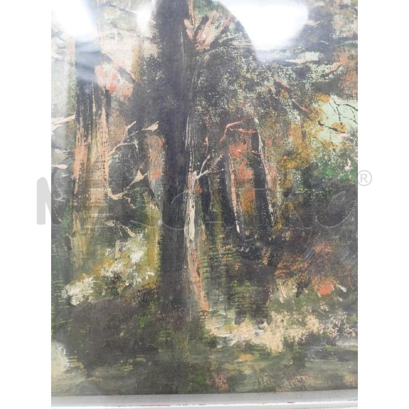 QUADRO OLIO TELA PAESAGGIO BOSCHIVO ALBERI  CESPUGNI VERDI MURA  | Mercatino dell'Usato Roma re di roma 5