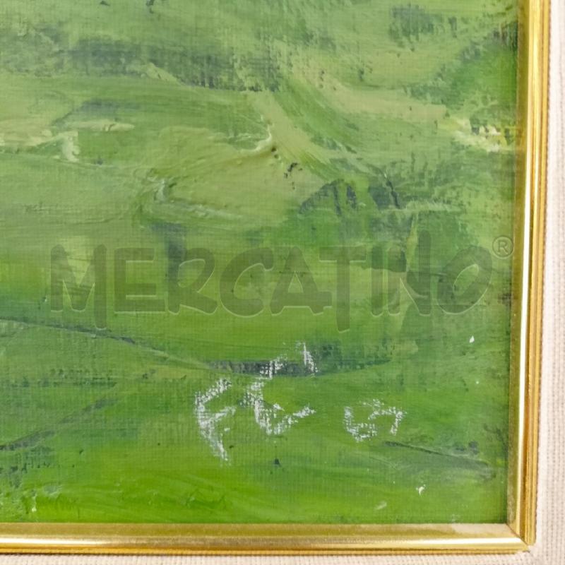 QUADRO OLIO TELA PAESAGGIO VERDE CORN DORAT | Mercatino dell'Usato Roma re di roma 2