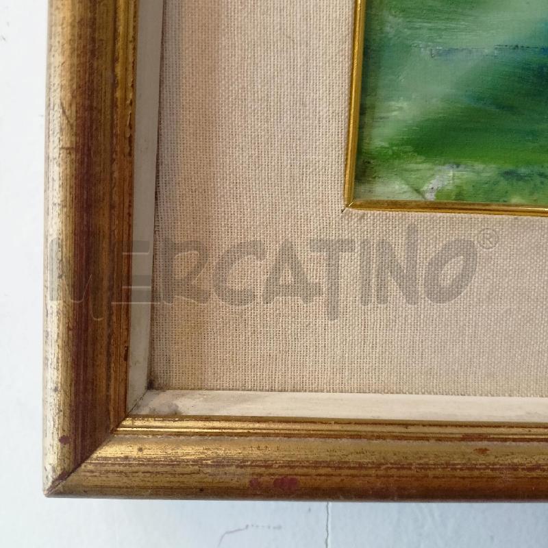 QUADRO OLIO TELA PAESAGGIO VERDE CORN DORAT | Mercatino dell'Usato Roma re di roma 3