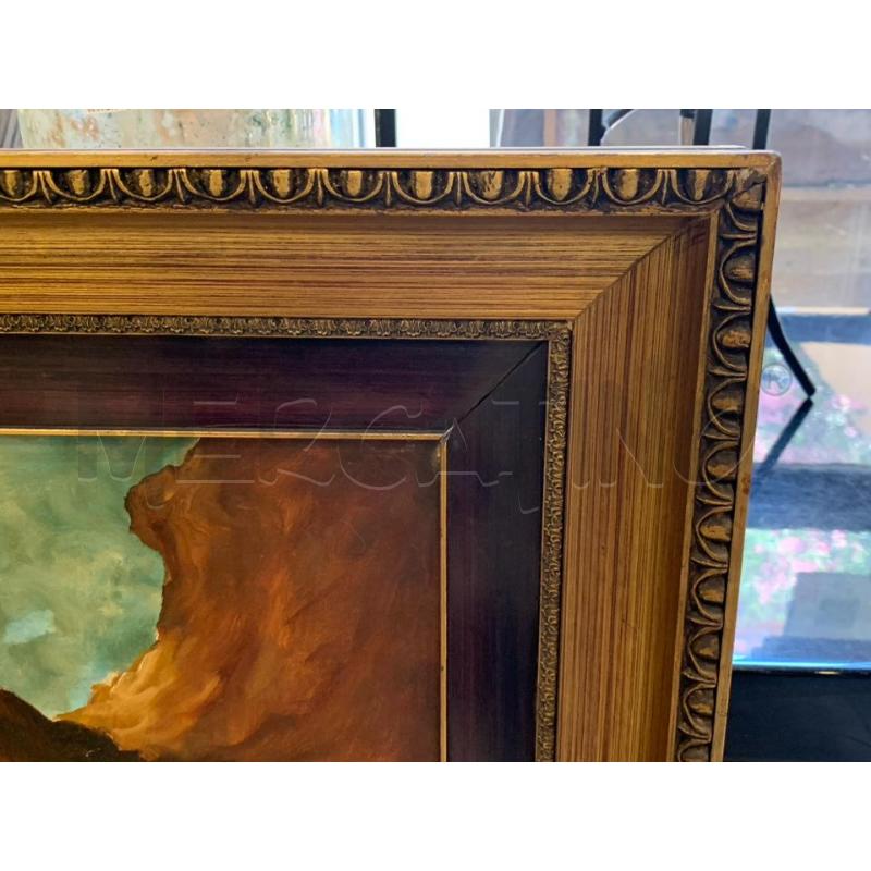 QUADRO OLIO TELA PAESAGGIO  BUCOLICO TORRE CORN DORAT | Mercatino dell'Usato Roma re di roma 2