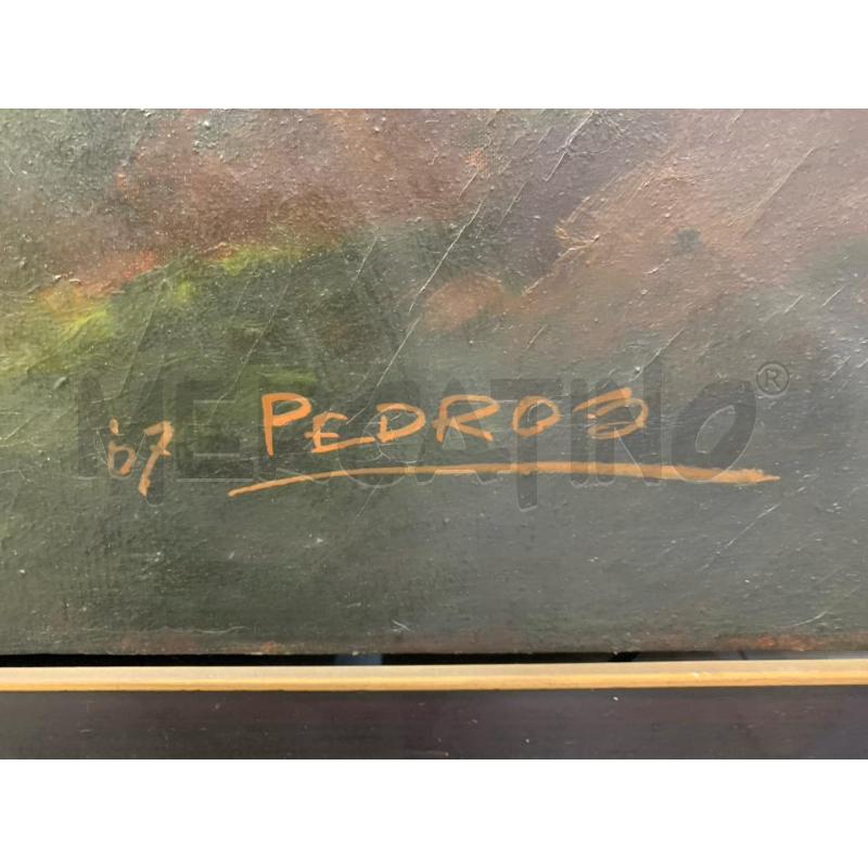 QUADRO OLIO TELA PAESAGGIO  BUCOLICO TORRE CORN DORAT | Mercatino dell'Usato Roma re di roma 3