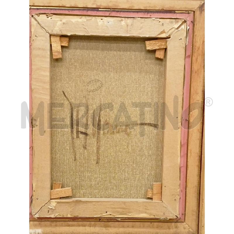 QUADRO OLIO TELA PASTORELLA CON PECORE ALL OVILE CORN DORAT | Mercatino dell'Usato Roma re di roma 5