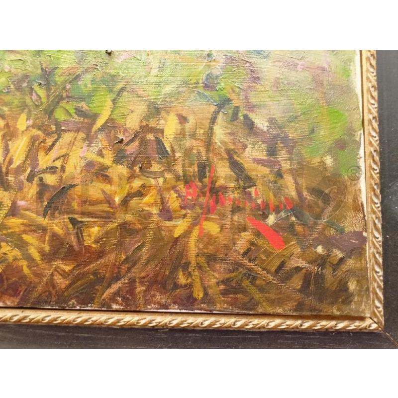 QUADRO OLIO TELA PASTORELLE MUCCHE CORN DORAT  | Mercatino dell'Usato Roma re di roma 2
