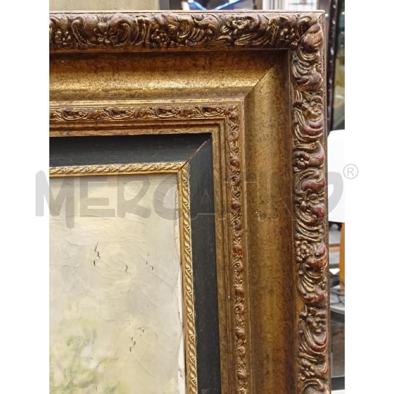 QUADRO OLIO TELA PASTORELLE MUCCHE CORN DORAT  | Mercatino dell'Usato Roma re di roma 3