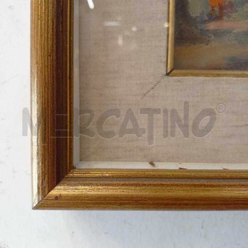 QUADRO OLIO TELA PIAZZA PAESE ALBERI CORN DORAT | Mercatino dell'Usato Roma re di roma 2