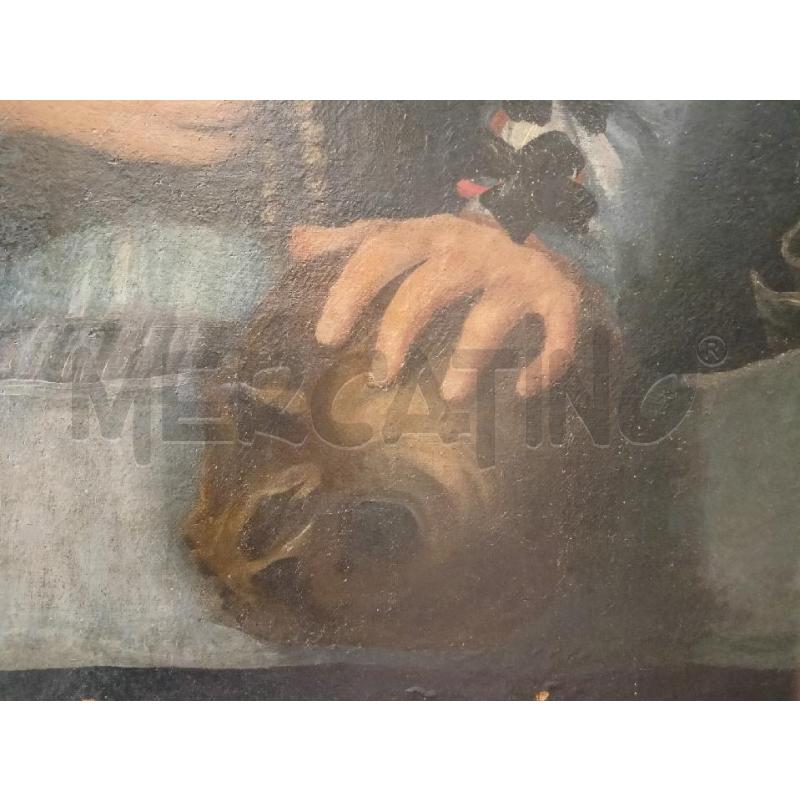 QUADRO OLIO TELA RITRATTO DONNA ANZIANA CON TESCHIO | Mercatino dell'Usato Roma re di roma 5