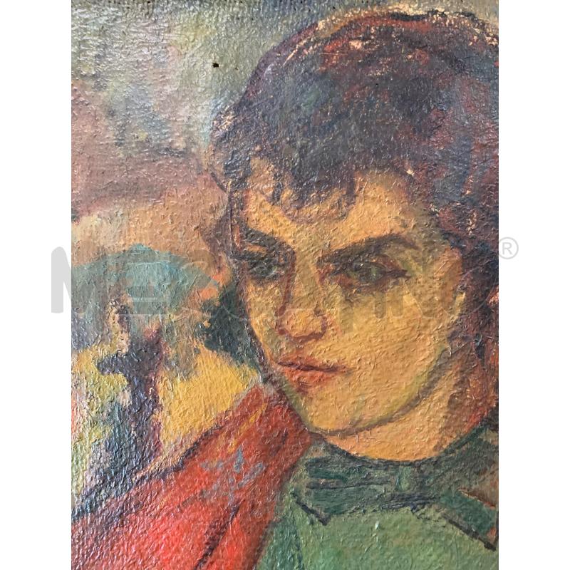 QUADRO OLIO TELA RITRATTO RAGAZZA MAGLIA VERDE CORN TONI AZZ ORO A CORDA | Mercatino dell'Usato Roma re di roma 4