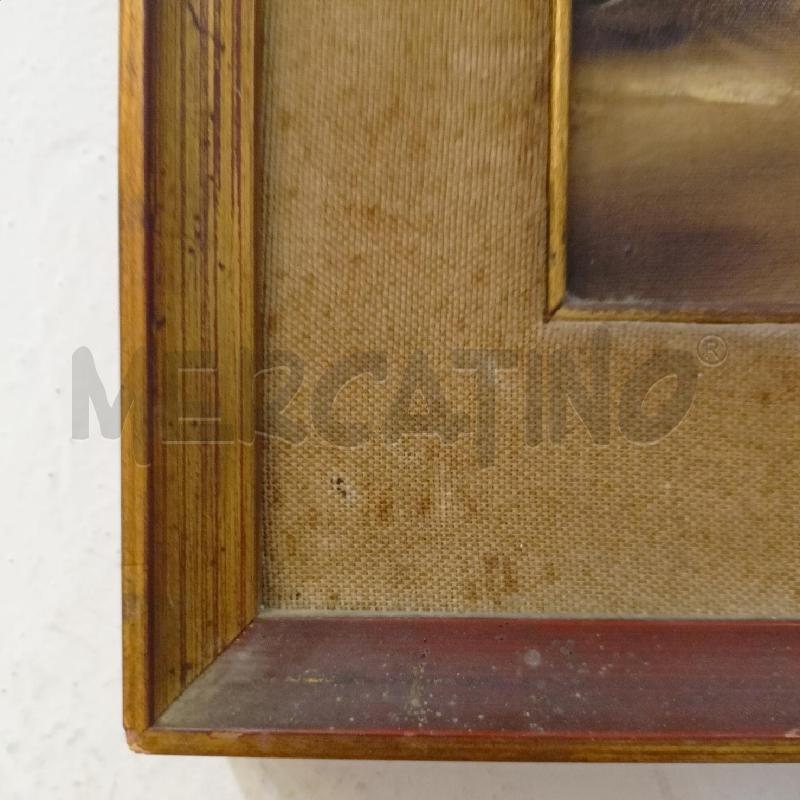 QUADRO OLIO TELA RITRATTO RAGAZZA PROFILO CAPELLI RACCOLTI ABITO AZZURRO  CORNICE LEGNO  | Mercatino dell'Usato Roma re di roma 3