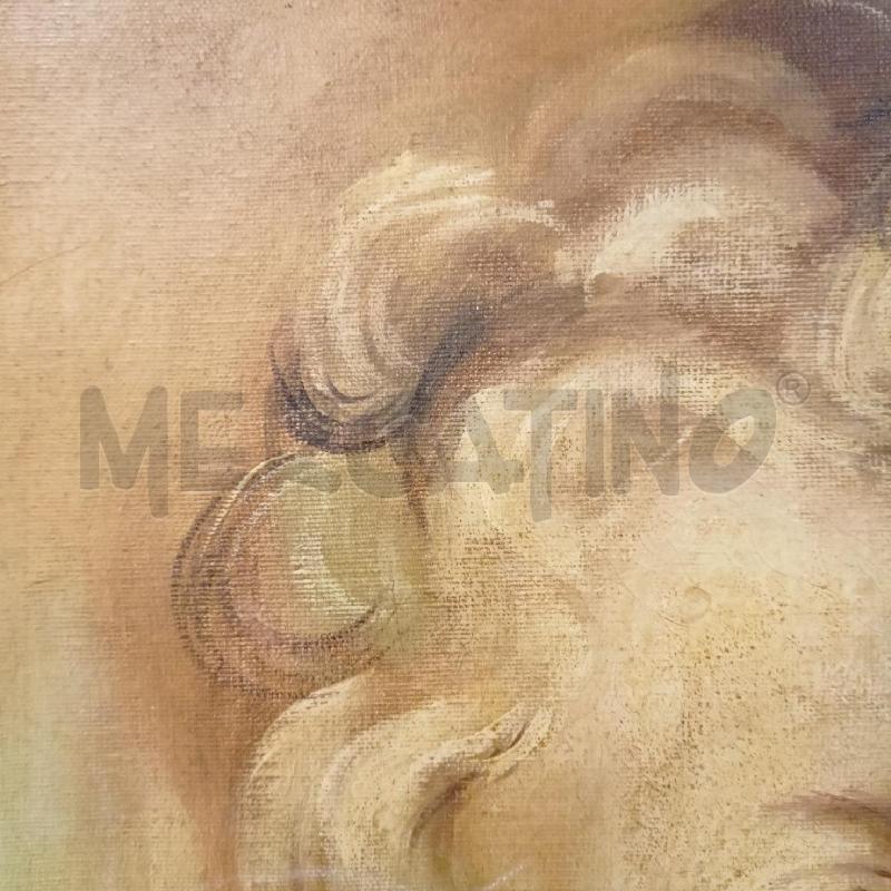 QUADRO OLIO TELA RITRATTO RAGAZZA PROFILO CAPELLI RACCOLTI ABITO AZZURRO  CORNICE LEGNO  | Mercatino dell'Usato Roma re di roma 5