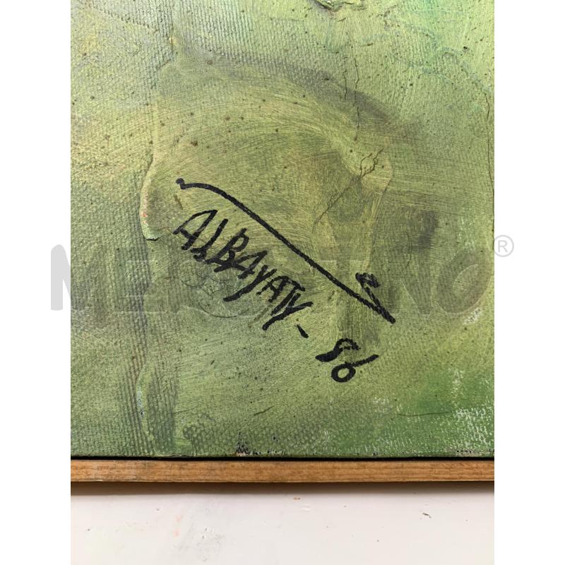 QUADRO OLIO TELA RITRATTO UOMO BAFFUTO TONI VERDI  | Mercatino dell'Usato Roma re di roma 2