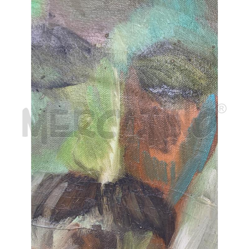 QUADRO OLIO TELA RITRATTO UOMO BAFFUTO TONI VERDI  | Mercatino dell'Usato Roma re di roma 3