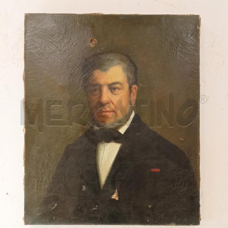 QUADRO OLIO TELA RITRATTO UOMO BARBUTO DIFETTI | Mercatino dell'Usato Roma re di roma 1