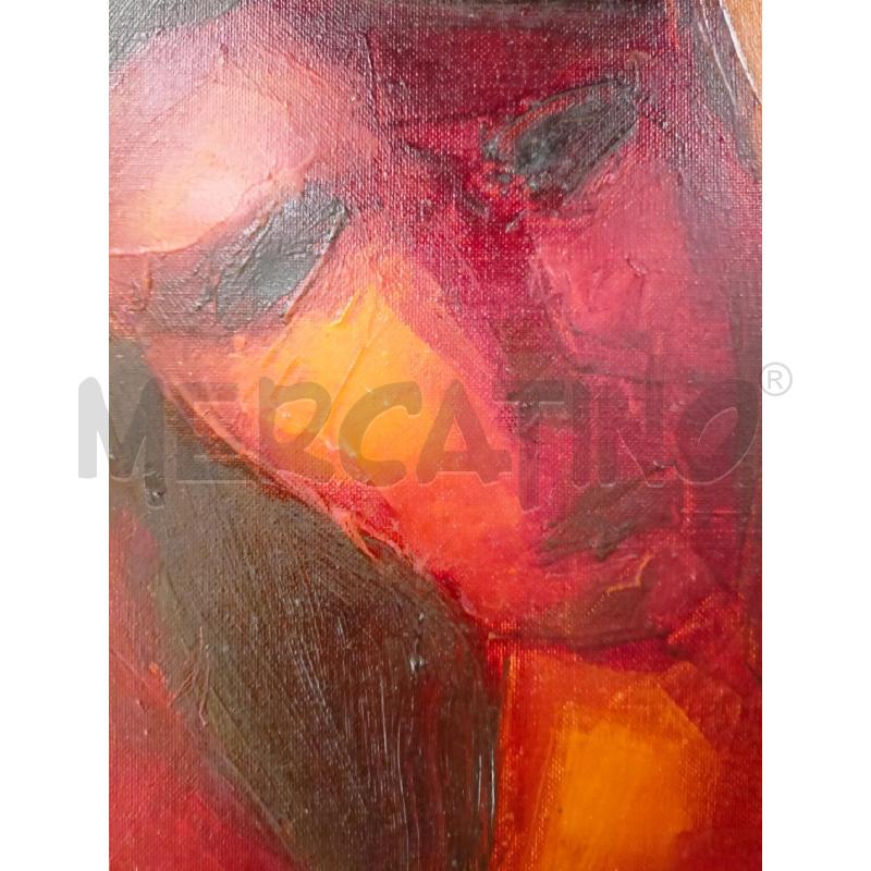 QUADRO OLIO TELA RONI ROSSI 2 PERSONE STILIZZATE | Mercatino dell'Usato Roma re di roma 5