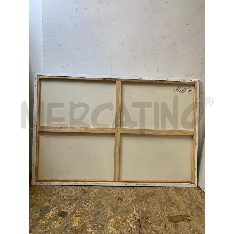 QUADRO OLIO TELA SAGOMA GRUPPO PERSONE GIALLE FONDO AZZURRO | Mercatino dell'Usato Roma re di roma 5