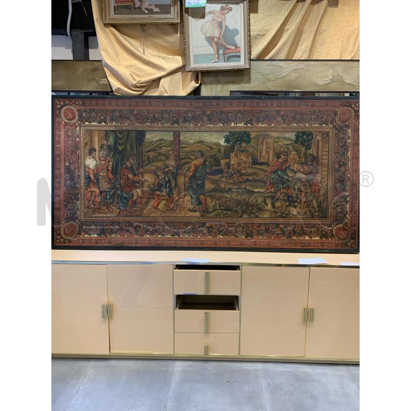 QUADRO OLIO TELA SCENA RE SUDDITI CONTORNO FLOREALE | Mercatino dell'Usato Roma re di roma 1