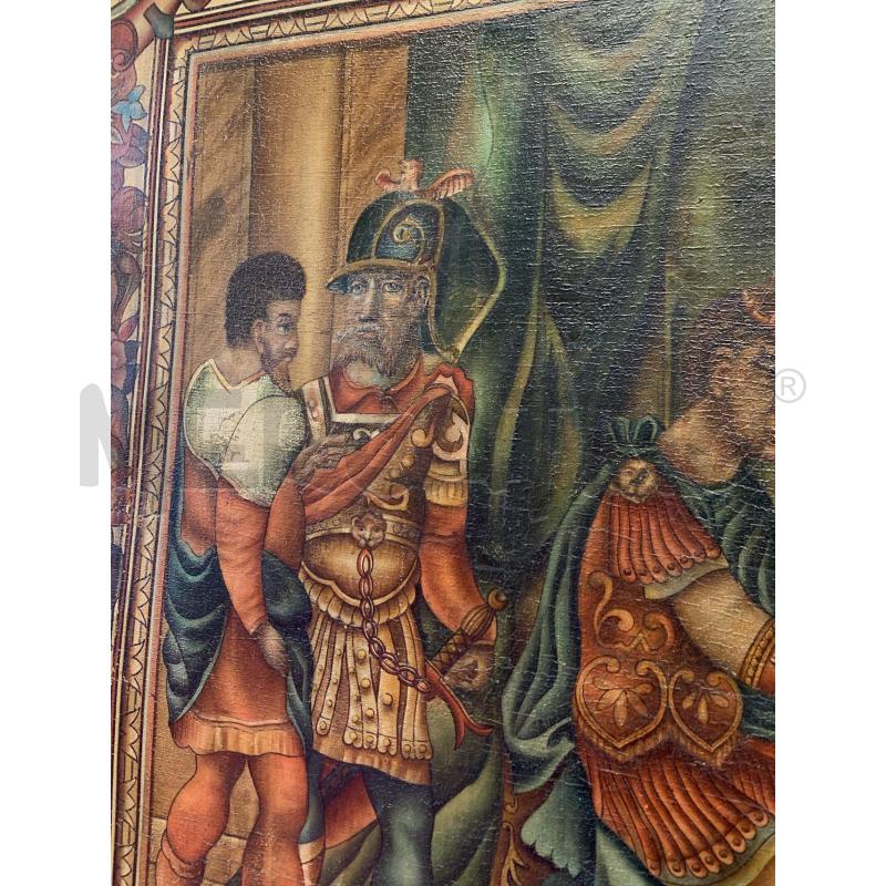 QUADRO OLIO TELA SCENA RE SUDDITI CONTORNO FLOREALE | Mercatino dell'Usato Roma re di roma 2