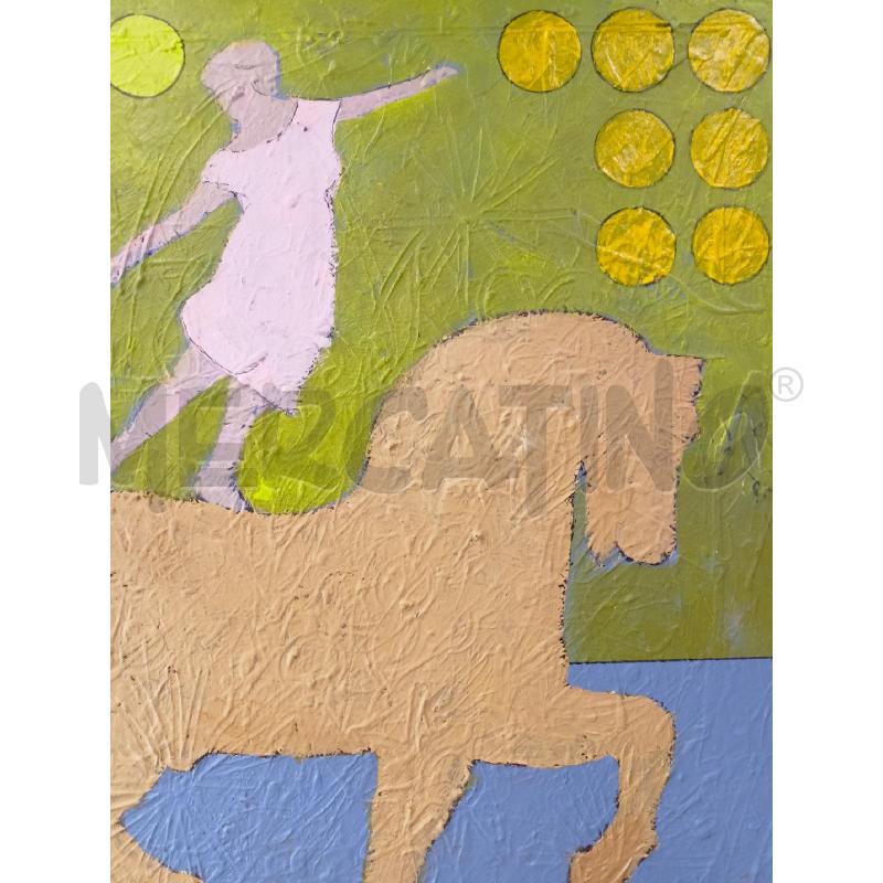 QUADRO OLIO TELA SILOUETTE BALLERINA SU CAVALLO | Mercatino dell'Usato Roma re di roma 5