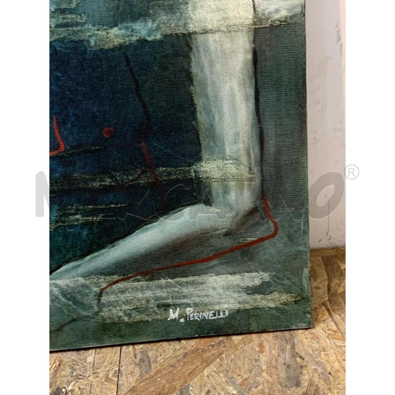 QUADRO OLIO TELA TONI SCURI BLU BUSTO UOMO  | Mercatino dell'Usato Roma re di roma 2