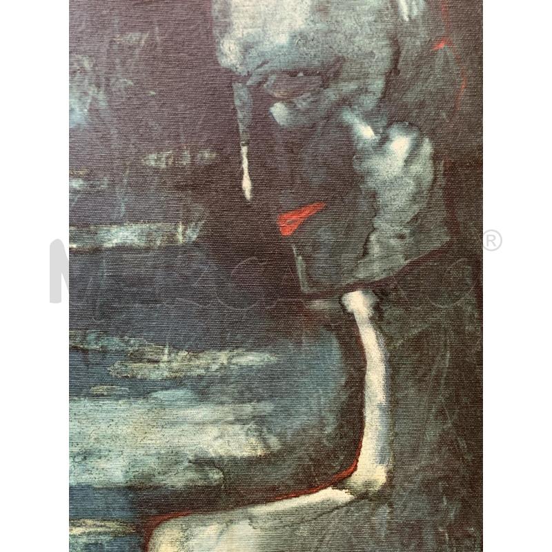 QUADRO OLIO TELA TONI SCURI BLU BUSTO UOMO  | Mercatino dell'Usato Roma re di roma 3