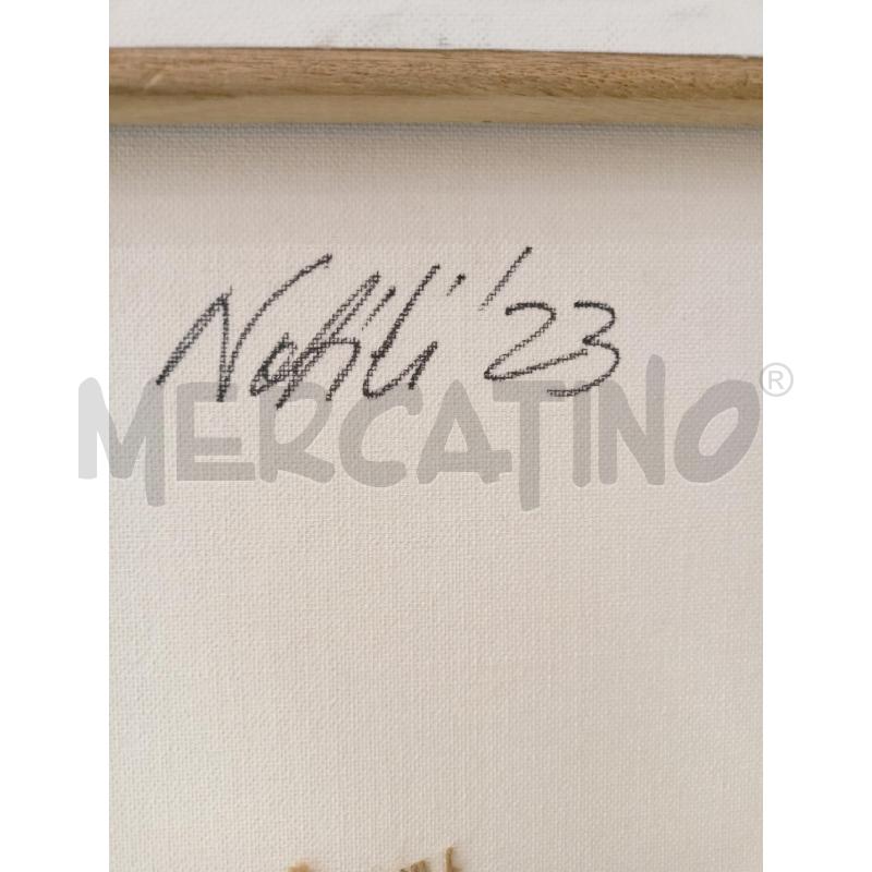 QUADRO OLIO TELA TUFFATORE NERO FONDO ROSSO | Mercatino dell'Usato Roma re di roma 2
