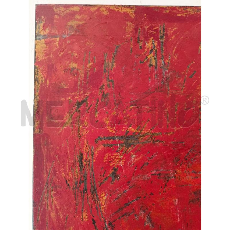 QUADRO OLIO TELA TUFFATORE NERO FONDO ROSSO | Mercatino dell'Usato Roma re di roma 4